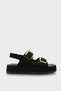 Vega Diva Women's Double Buckle Sandals 0012693 Black Suede - 6