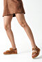 Vega Diva Women's Double Buckle Sandals 0012693 Tan Suede - 5