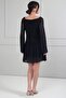 Women's Madonna Collar Lined Front Gathered Spanish Sleeve Imported Lace Short Dress - 4