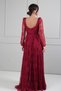 Women's Sweetheart Neck Front Corset Detailed Lace-Up Lined Floral Pattern Lace Tulle Long Dress - 4