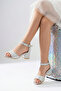Girl's Patterned Ankle-Strapped Short Heeled Evening Dress Shoes - 2