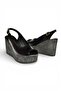 Y996553560 Black Rustic Wedge Heeled Women's Shoes - 5