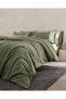 Linda Single 100% Cotton Embroidered Washable Seersucker Bed Sheet Pcs Duvet Cover Set - Khaki - 3