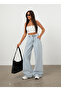 Full Fit Ice Cream High Waist Front and Back Pockets B Wide-Leg Baggy Jeans - 2