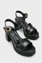 Adara Mia Women's Heeled Sandals 0012305 Black Rustic - 2