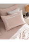 Linda Double %100 Cotton Embroidered Washable Seersucker Bed Sheet Pcs Duvet Cover Set - Powder - 5