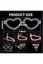 Glow Heart Highlighter Glasses Set of 6 Colorful – Neon Party - 4