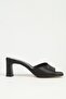 Women's Black Heeled Slippers Pc-7784