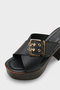 Luna Clara Women's Heeled Slippers 0012776 Black Skin - 2