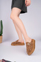 Aura Model Genuine Leather Earth Color with Tropical Detail, Buckle, Thick Sole Women's Slippers - 3