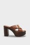 Luna Clara Women's Heeled Slippers 0012776 Brown Skin - 6