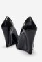 Black Patent Leather Pointed Toe Wedge Heels Women's Stiletto Mira - 4