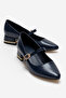 Pointed Toe Heeled Shoes with Stone Butterfly Buckle Laci Kirişik