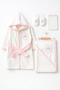 Girl's Bathrobe Set 4 Pieces: Eraser, Slippers, Towel and Bathrobe 0-3 Years Old