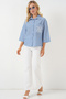 Women's Single Pocket Embroidered Shirt 1353 - Navy Blue - 2