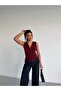 Women's Degaje Collar Draped Lycra Sleeveless Blouse - 2