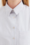 Women's Single Pocket Striped Oversize Shirt 1336 - Beige - 4