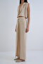 Cream Sofia Linen Vest and Wrap-Cut High-Waist Zippered Trousers Set Alc-X15300 - 6