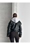 New Season Hooded Detailed Leather Jacket - 6