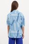 Women's Patterned Oversize Shirt 1338 - Blue - 5
