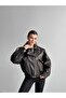 Brand Model New Season Leather Jacket with Elastic Waist Detail - 6
