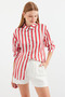 Women's Draped Satin Shirt A.Red 1069