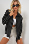 Women's Oversize Long Shirt C.Black 1001 - 5