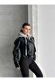 New Season Hooded Detailed Leather Jacket - 3
