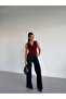 Women's Degaje Collar Draped Lycra Sleeveless Blouse - 4