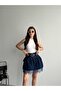 Lace Detailed Belted Denim Skirt - 2
