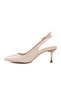 Beige Patent Leather Women's Thin Heeled Evening Dress Shoes 653122 Z Wide Fit - 4