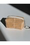 Handmade Caramel Coffee Velvet Mini Wallet , Bag Charm, Keychain Offcut Collection Odun XS - 6
