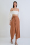 Cinnamon Sofia Linen Double Breasted Tie High Waist Hidden Zipper Trousers Alc-X15301 - 4