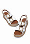 Women's White Comfortable Fit High Sole Buckle Sandals - 4
