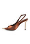 Copper Satin Suede Women's Thin Heeled Shoes 618512 Z - 4