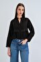 Acı Kahve Hakim Collar Lace Detailed Dobby Crop Shirt Alc-X15370 - 4