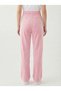 Women's Pink Elastic Waist Soft Textured Velvet Sweatpants Nj107 - 3