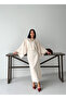 Women's Beige Bat Sleeve Tie Back Dress - 6