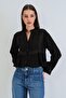 Acı Kahve Hakim Collar Lace Detailed Dobby Crop Shirt Alc-X15370