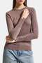 Women's Dark Mink W5-82 Knitted Knitwear Fabric Crew Neck Knitwear with Sleeve Accessories