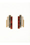 Geometric Bar Earrings with Burgundy and Gray Acrylic Detail