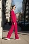 Women's College Jacket Ribbed Knit Trousers Two-Piece Set - 5
