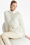 Reglan Sleeve Knitwear Combination Coat Ecru