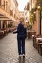 Women's College Jacket Ribbed Knit Trousers Two-Piece Set - 6