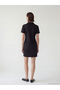 Lcw Everyday Black Polo Collar Suede-Look Mini Dress - 3