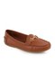 L081.25700 Tan Genuine Leather Flexible Sole Women's Loafer Moccasin with Metal Accessories