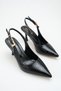 Siena Women's Straw Patent Leather Heeled Ballerina Shoes – 5 cm Heel, Casual and Office Chic 1120