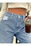 Women's Light Blue Low Waist Wide Leg Jean Pants — Comfortable Fit Casual Denim - 6