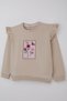 Girls' Tracksuit Set Butterfly Touch Flower Garden 4-8 Years, Beige - 6
