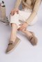 Aureva Bead Detailed Suede Women's Casual Loafer Shoes - 8
